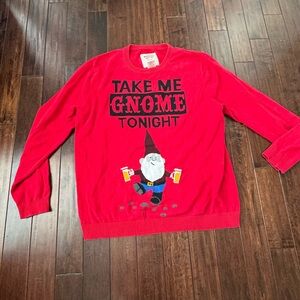 Mossimo Supply Co. Red Gnome Crewneck Sweater